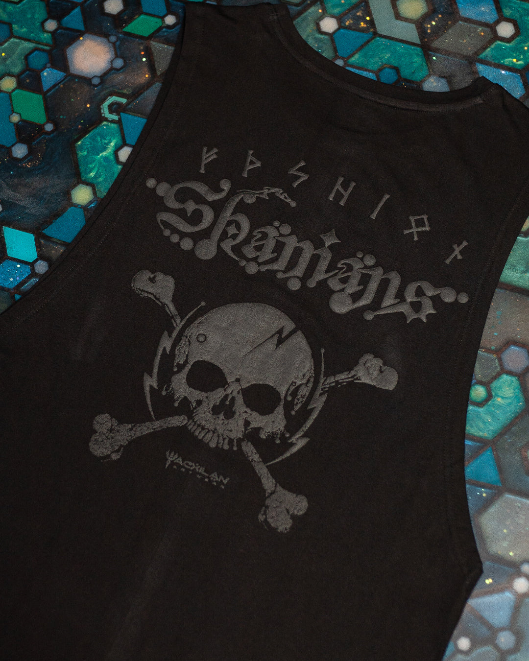 Open Tank Top Men / Black Cotton Shinker - BLAK SHAMANS